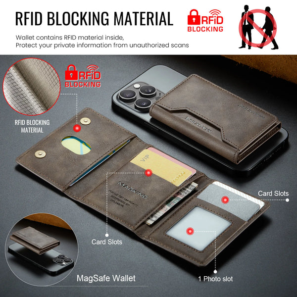 Elegante magnetische Lederbrieftasche