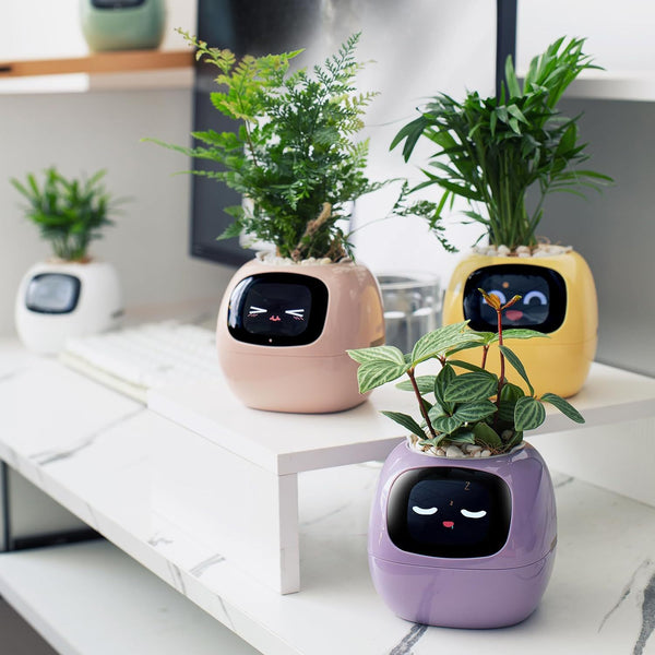 Smart Interactive Planter with LED Face Display – Perfect for Office &amp; Home Decor